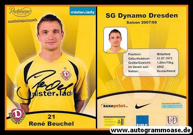 Autogramm Fussball | Dynamo Dresden | 2007 | Rene BEUCHEL
