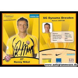 Autogramm Fussball | Dynamo Dresden | 2007 | Ronny NIKOL