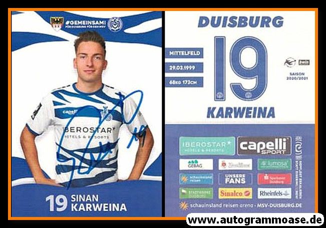 Autogramm Fussball | MSV Duisburg | 2020 | Sinan KARWEINA
