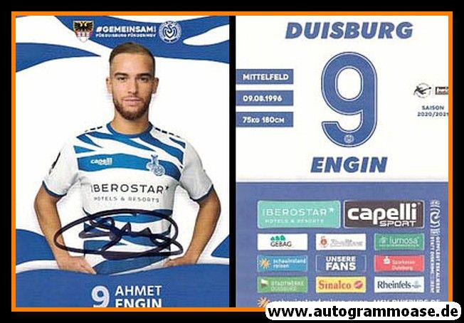Autogramm Fussball | MSV Duisburg | 2020 | Ahmet ENGIN