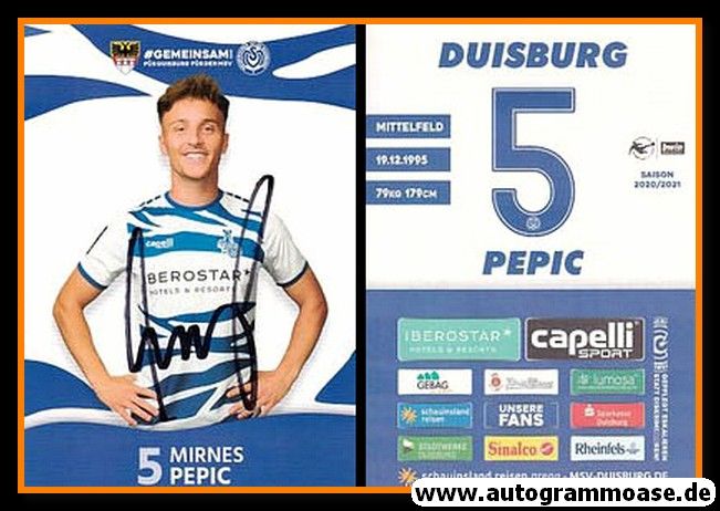 Autogramm Fussball | MSV Duisburg | 2020 | Mirnes PEPIC