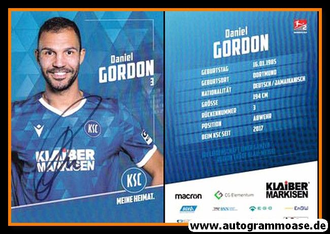 Autogramm Fussball | Karlsruher SC | 2020 | Daniel GORDON