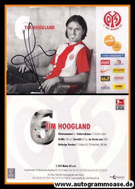 Autogramm Fussball | FSV Mainz 05 | 2009 | Tim HOOGLAND