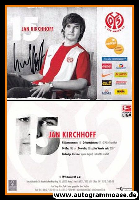 Autogramm Fussball | FSV Mainz 05 | 2009 | Jan KIRCHHOFF