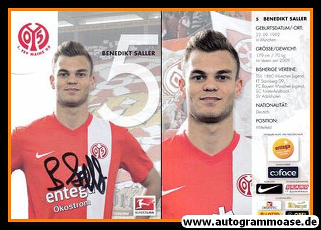 Autogramm Fussball | FSV Mainz 05 | 2013 | Benedikt SALLER