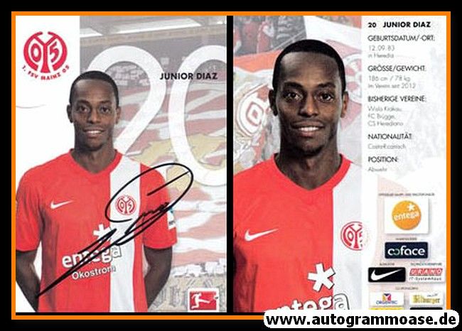 Autogramm Fussball | FSV Mainz 05 | 2013 | Junior DIAZ