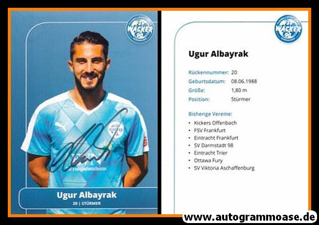 Autogramm Fussball | FSV Wacker 90 Nordhausen | 2016 | Ugur ALBAYRAK
