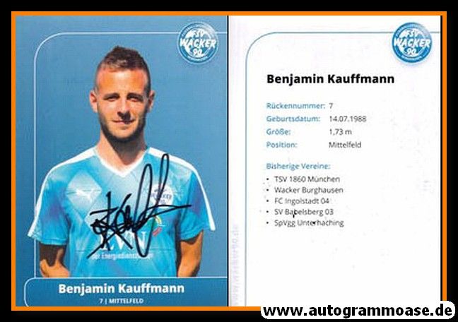 Autogramm Fussball | FSV Wacker 90 Nordhausen | 2016 | Benjamin KAUFFMANN