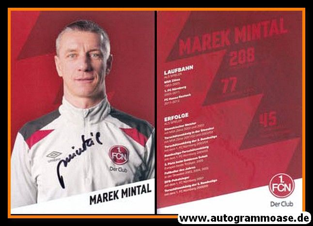 Autogramm Fussball | 1. FC Nürnberg | 2010er | Marek MINTAL (Umbro Sonderkarte)