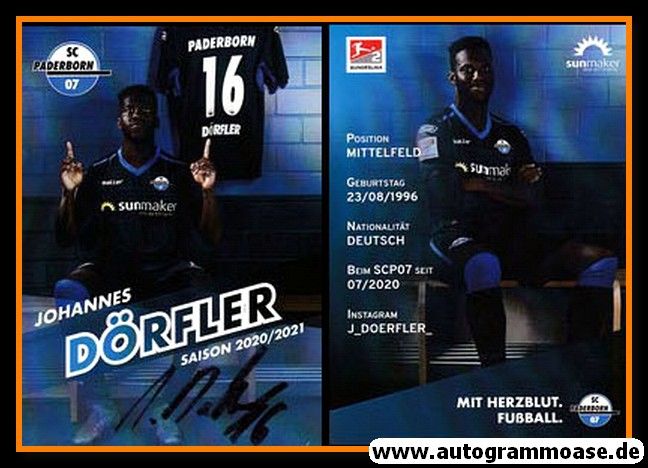 Autogramm Fussball | SC Paderborn 07 | 2020 | Johannes DÖRFLER