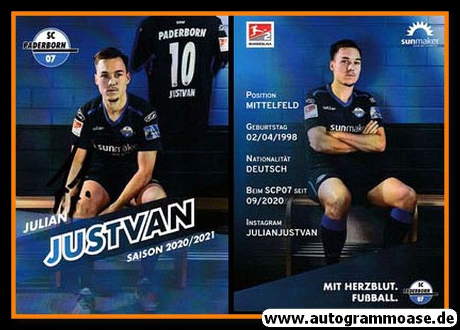 Autogramm Fussball | SC Paderborn 07 | 2020 | Julian JUSTVAN