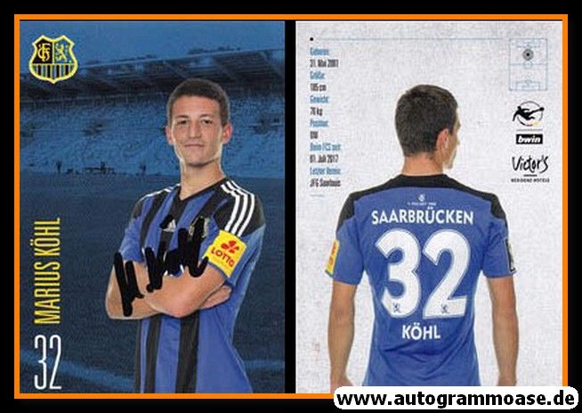 Autogramm Fussball | 1. FC Saarbrücken | 2020 | Marius KÖHL