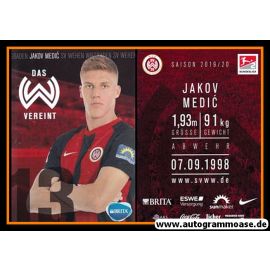 Autogramm Fussball | SV Wehen Wiesbaden | 2019 | Jakov MEDIC