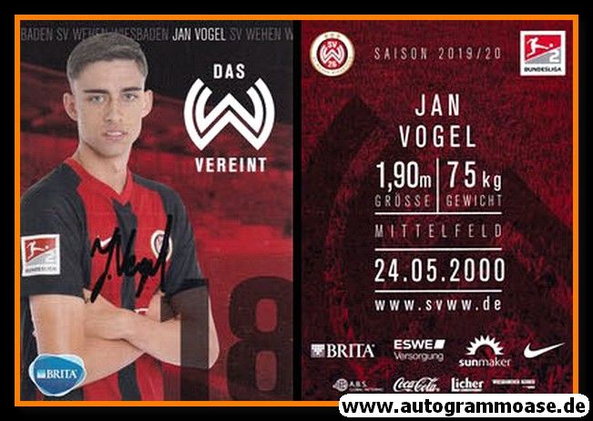 Autogramm Fussball | SV Wehen Wiesbaden | 2019 | Jan VOGEL