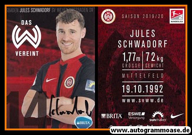 Autogramm Fussball | SV Wehen Wiesbaden | 2019 | Jules SCHWADORF