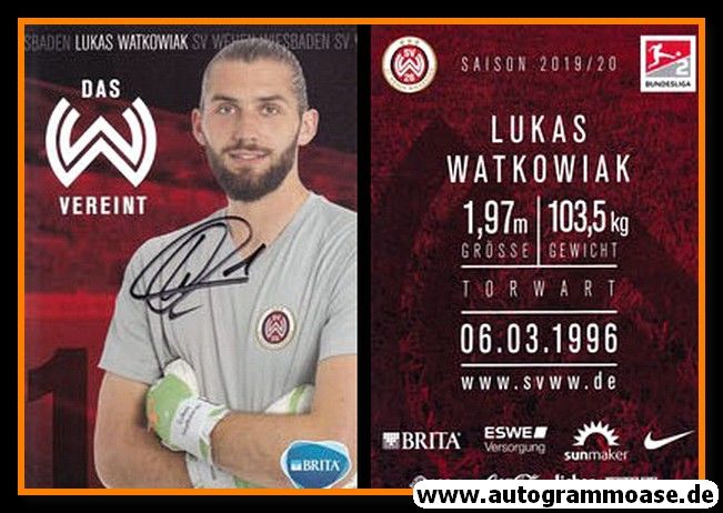 Autogramm Fussball | SV Wehen Wiesbaden | 2019 | Lukas WATKOWIAK
