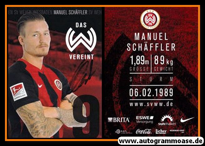Autogramm Fussball | SV Wehen Wiesbaden | 2019 | Manuel SCHÄFFLER