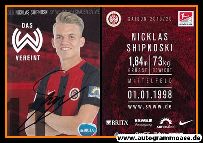 Autogramm Fussball | SV Wehen Wiesbaden | 2019 | Nicklas SHIPNOSKI