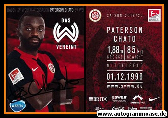 Autogramm Fussball | SV Wehen Wiesbaden | 2019 | Paterson CHATO