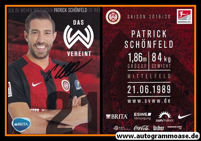 Autogramm Fussball | SV Wehen Wiesbaden | 2019 | Patrick SCHÖNFELD