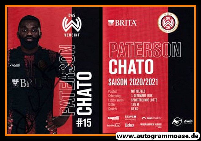 Autogramm Fussball | SV Wehen Wiesbaden | 2020 | Paterson CHATO