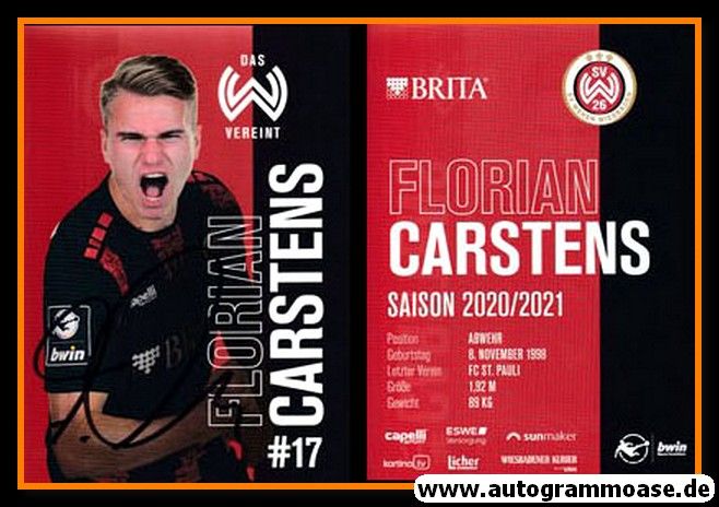 Autogramm Fussball | SV Wehen Wiesbaden | 2020 | Florian CARSTENS
