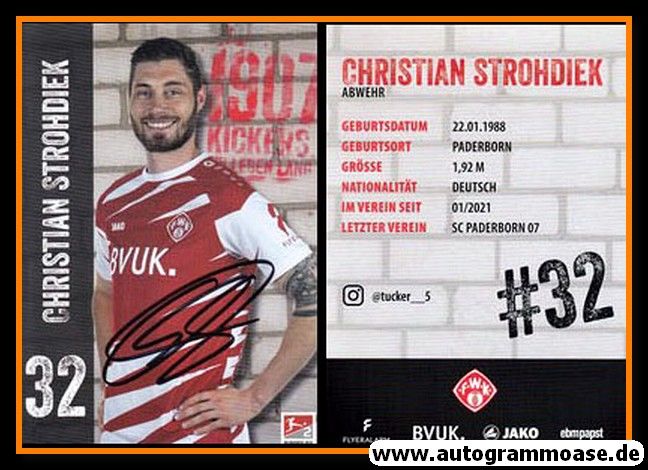 Autogramm Fussball | Würzburger Kickers | 2020 | Christian STROHDIEK