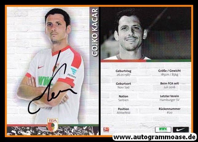 Autogramm Fussball | FC Augsburg | 2016 | Gojko KACAR