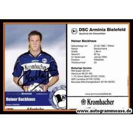 Autogramm Fussball | DSC Arminia Bielefeld | 2005 | Heiner BACKHAUS