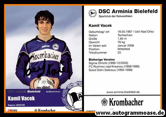 Autogramm Fussball | DSC Arminia Bielefeld | 2005 | Kamil VACEK
