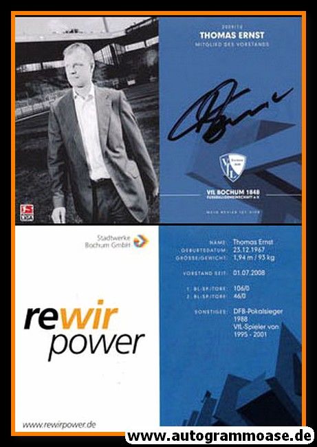 Autogramm Fussball | VfL Bochum | 2009 | Thomas ERNST