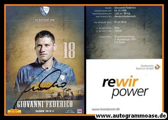 Autogramm Fussball | VfL Bochum | 2010 | Giovanni FEDERICO