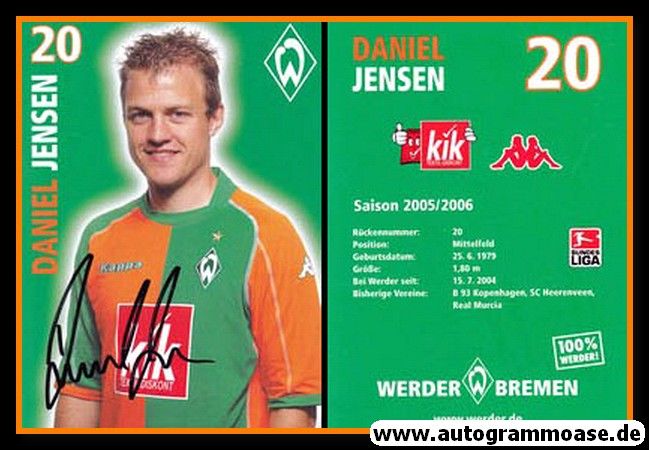 Autogramm Fussball | SV Werder Bremen | 2005 | Daniel JENSEN
