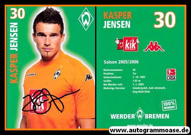 Autogramm Fussball | SV Werder Bremen | 2005 | Kasper JENSEN