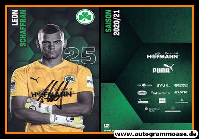 Autogramm Fussball | SpVgg Greuther Fürth | 2020 | Leon SCHAFFRAN