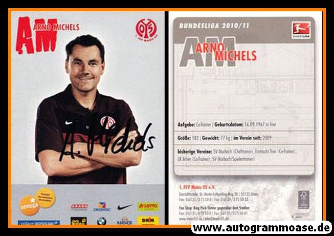 Autogramm Fussball | FSV Mainz 05 | 2010 | Arno MICHELS