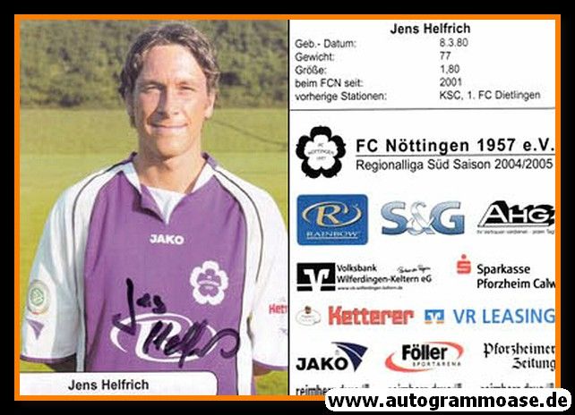 Autogramm Fussball | FC Nöttingen | 2004 | Jens HELFRICH