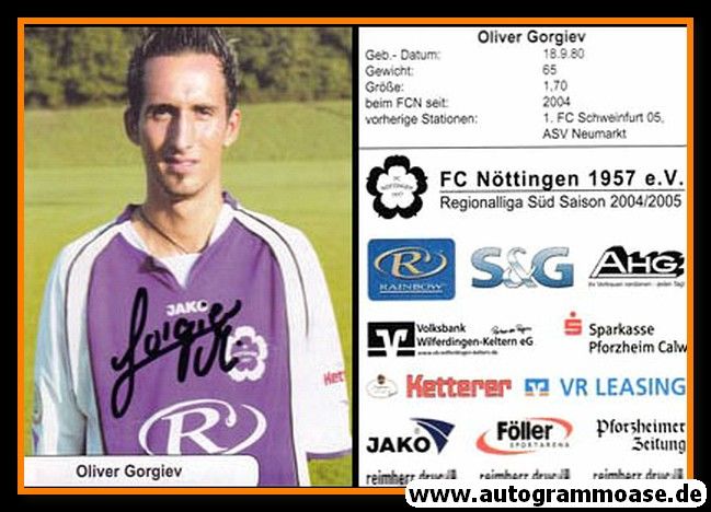 Autogramm Fussball | FC Nöttingen | 2004 | Oliver GORGIEV