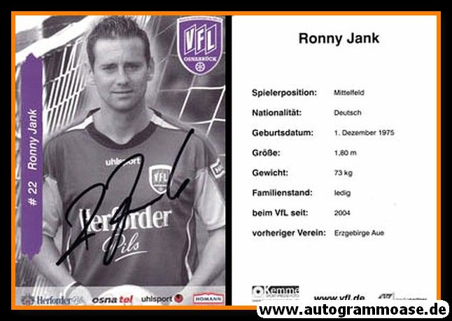 Autogramm Fussball | VfL Osnabrück | 2005 | Ronny JANK