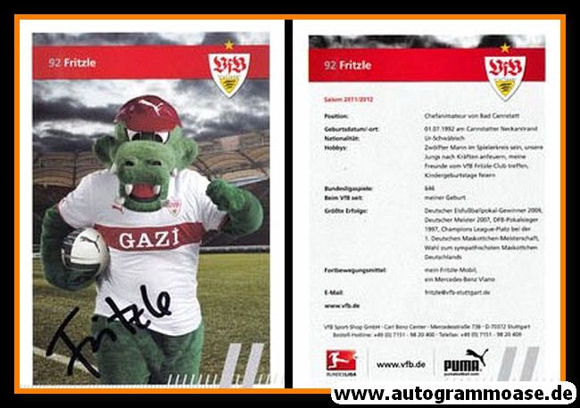 Autogramm Fussball | VfB Stuttgart | 2011 | FRITZLE (Maskottchen)