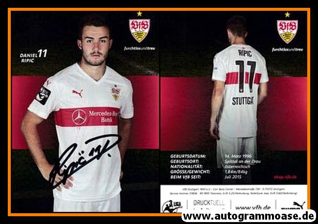 Autogramm Fussball | VfB Stuttgart II | 2015 | Daniel RIPIC