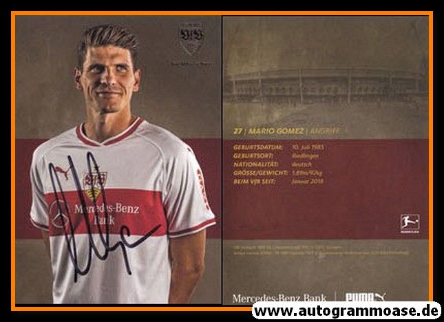 Autogramm Fussball | VfB Stuttgart | 2018 | Mario GOMEZ
