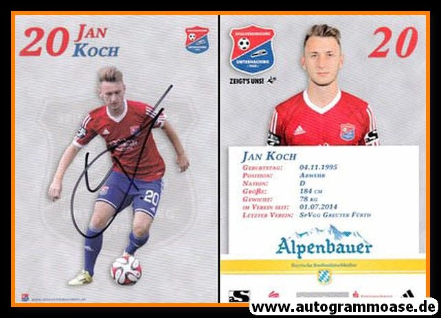 Autogramm Fussball | SpVgg Unterhaching | 2014 | Jan KOCH