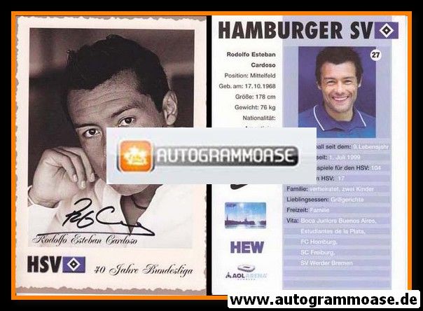 Autogramm Fussball | Hamburger SV | 2003 Retro | Rudolfo CARDOSO 