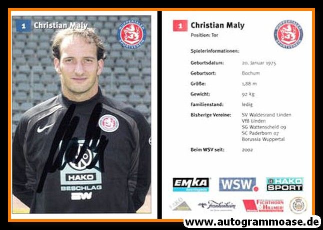 Autogramm Fussball | Wuppertaler SV | 2005 | Christian MALY