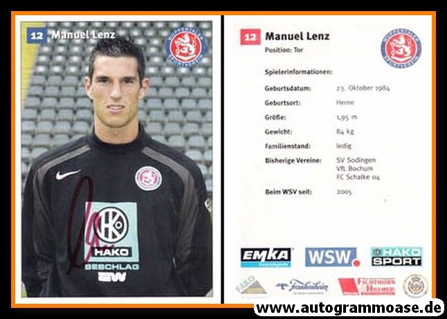 Autogramm Fussball | Wuppertaler SV | 2005 | Manuel LENZ