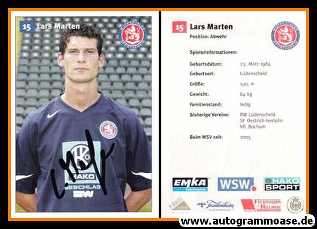 Autogramm Fussball | Wuppertaler SV | 2005 | Lars MARTEN