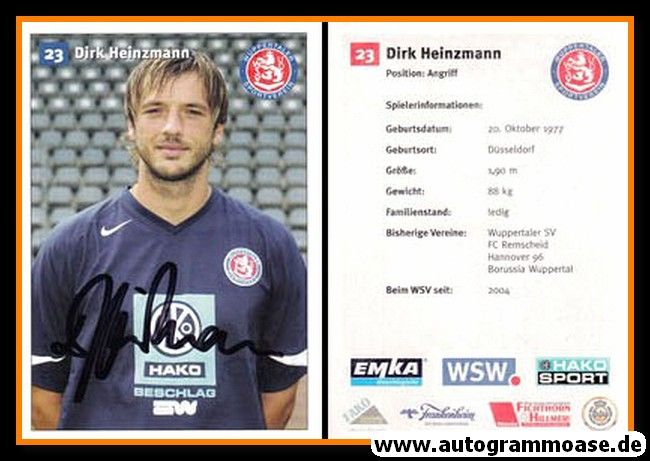 Autogramm Fussball | Wuppertaler SV | 2005 | Dirk HEINZMANN