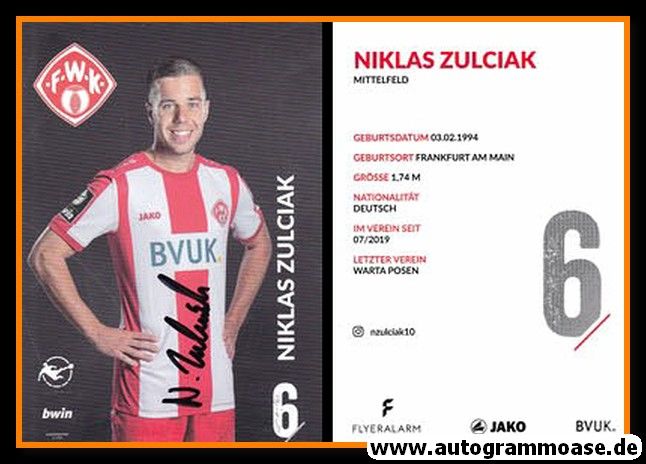 Autogramm Fussball | Würzburger Kickers | 2019 | Niklas ZULCIAK