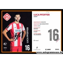 Luca Pfeiffer Autogrammkarte Würzburger Kickers 2019-20 Original Signiert